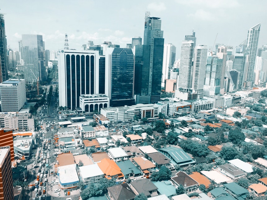 Makati skyline in the Philippines as a great outsourcing location