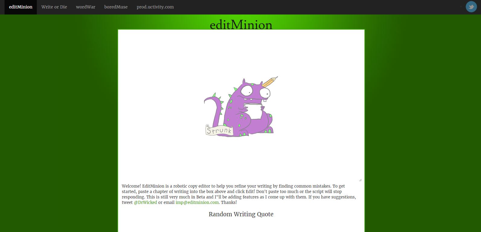 editMinion homepage