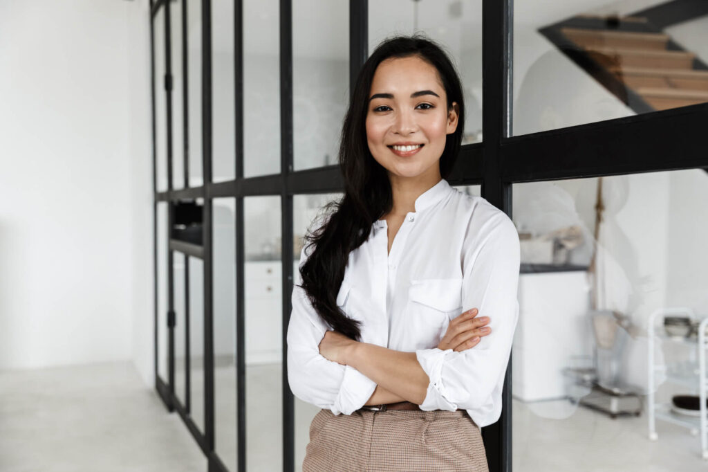 beautiful young asian woman wearing white shirt RHDZL5A 1