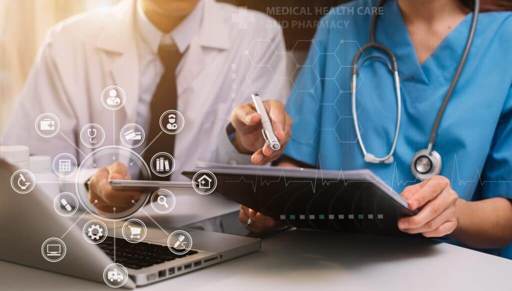 doctors working together using AI solutions