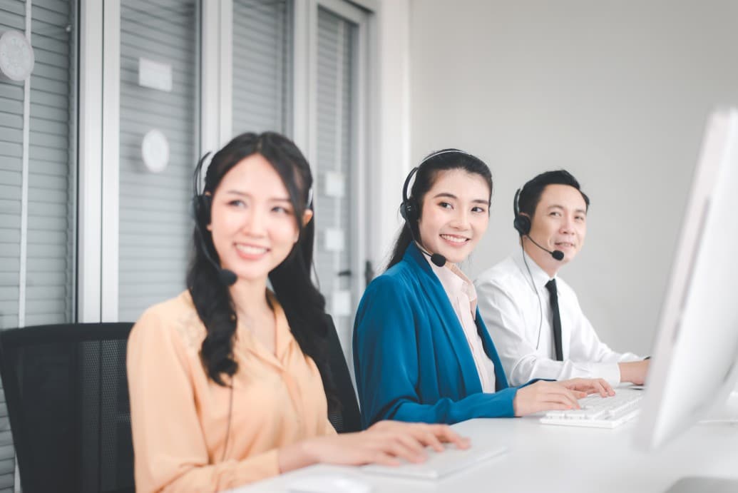 BPO staff that is trained with communication skills and providing service.