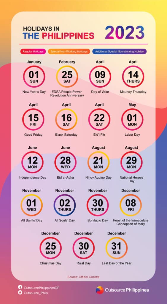 Holidays In The Philippines, USA, And Canada For 2023