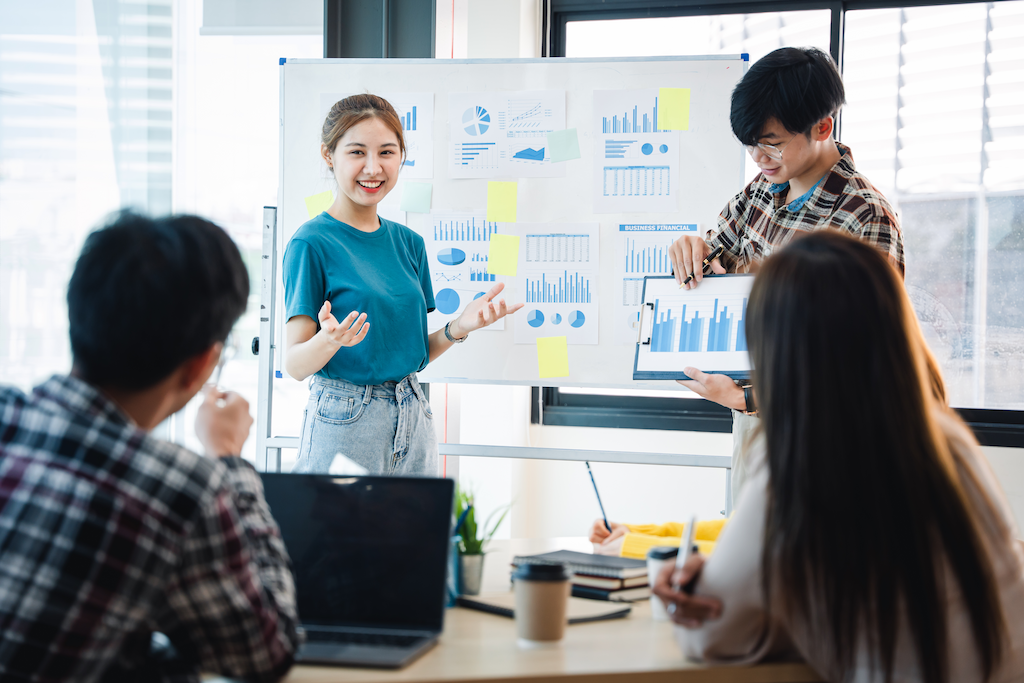 business people in meeting for e-commerce marketing