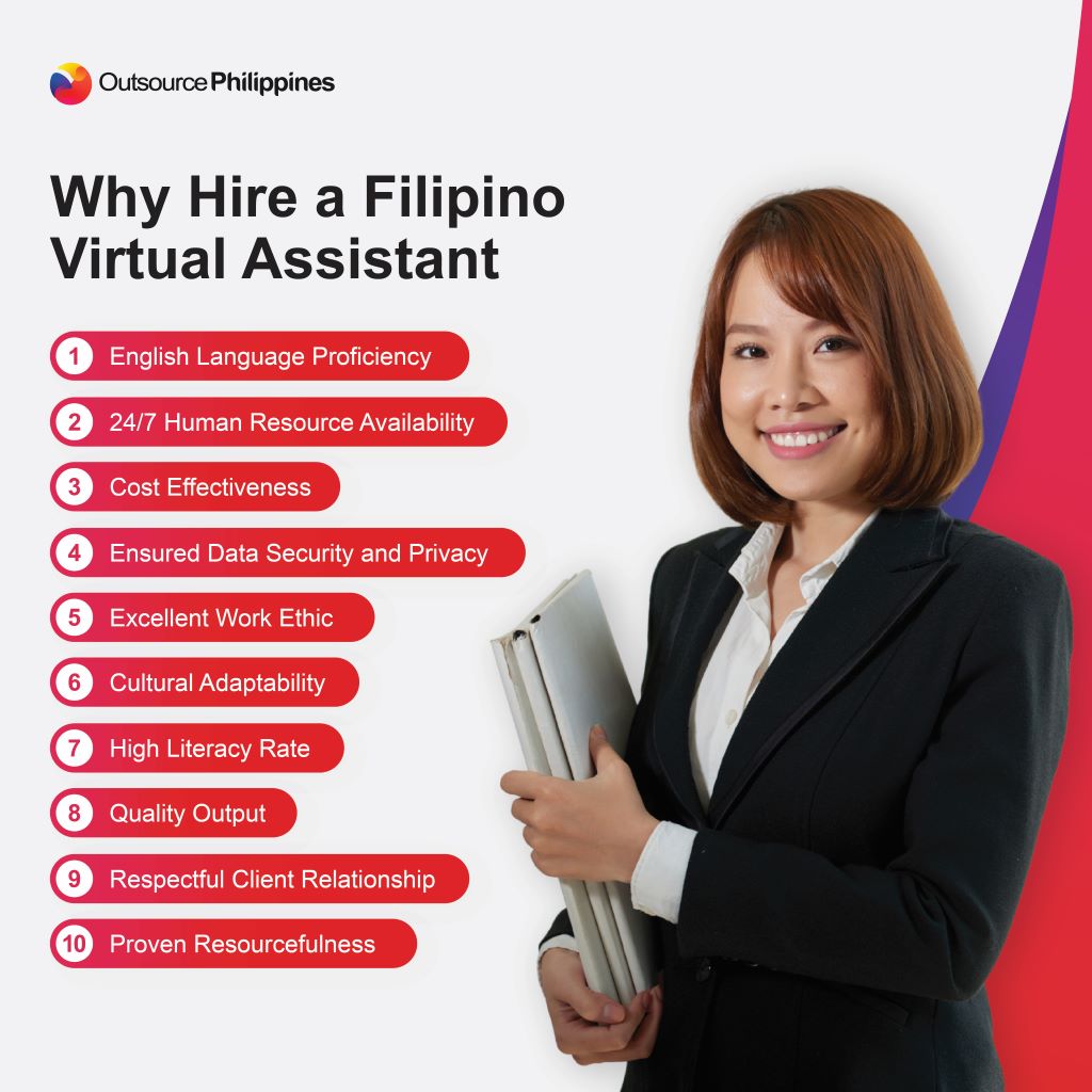why hire filipino virtual assistants infographic
