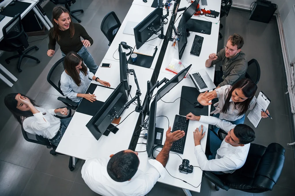 group of it professionals at work