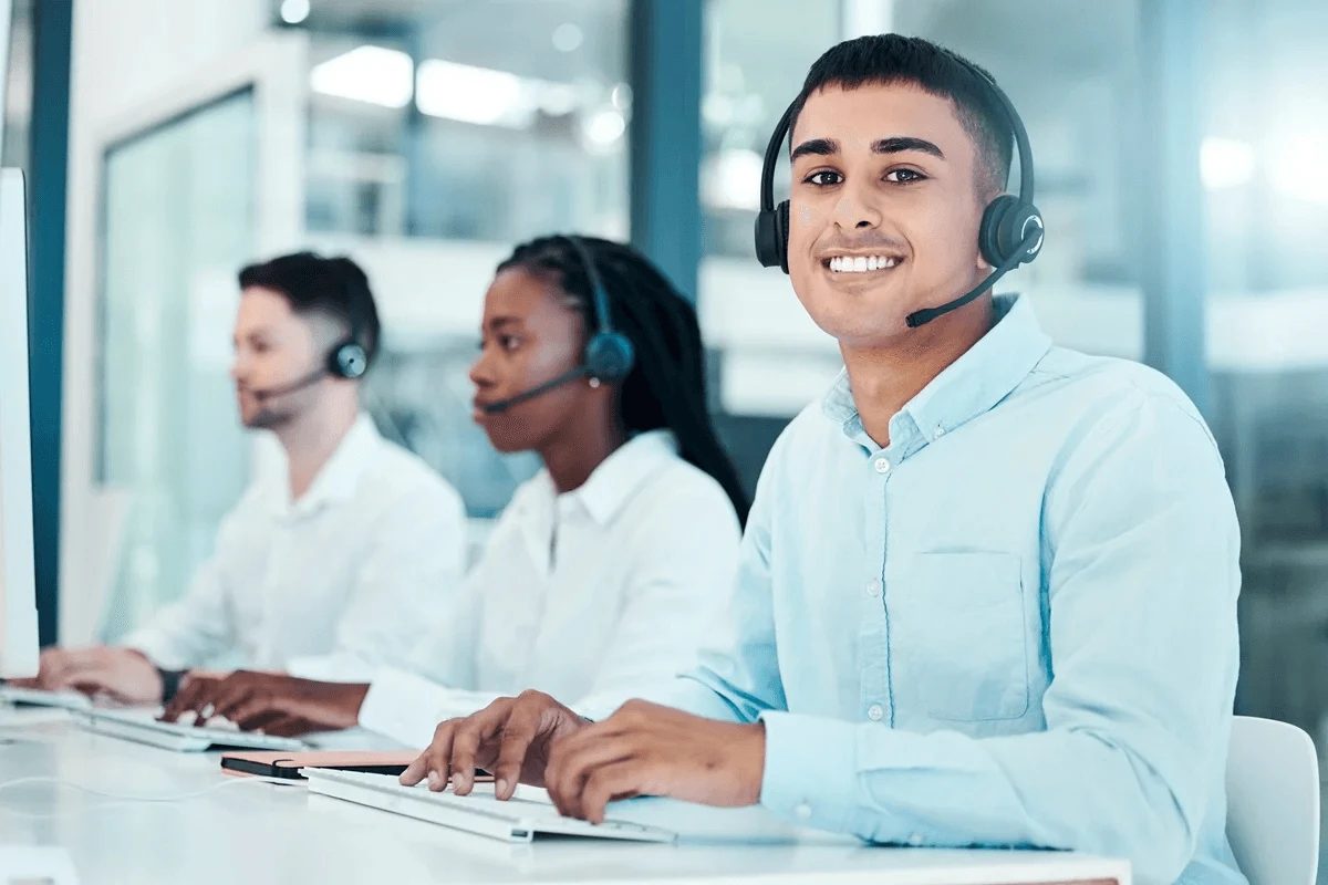 BPO employees in their work stations