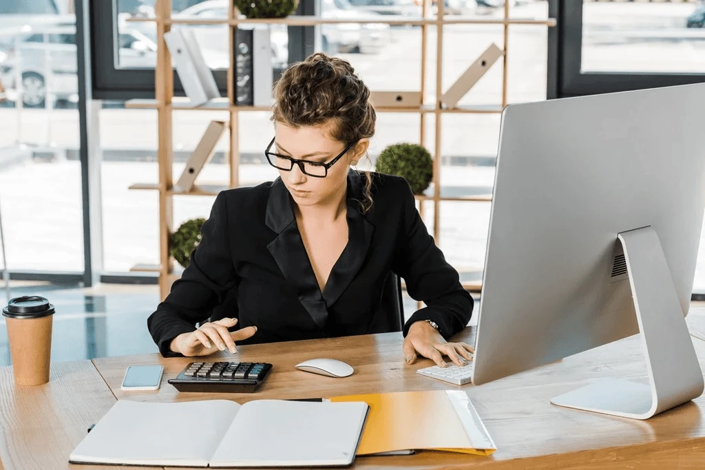 busy employee of a bookkeeping service provider