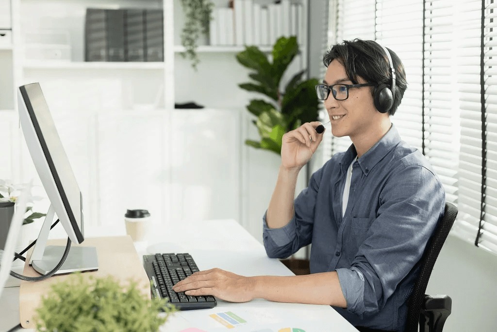 male professional leveling up the company's tech support outsourcing