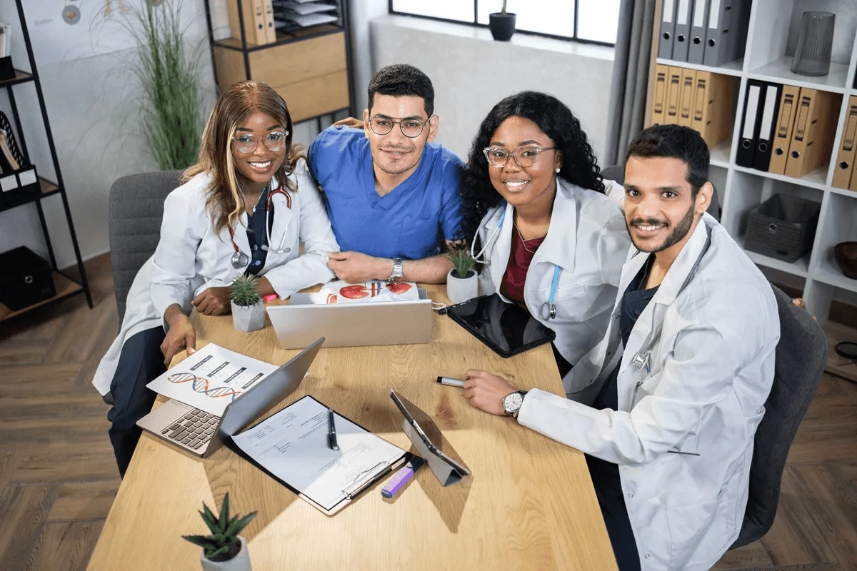 team of healthcare professionals in their workplace