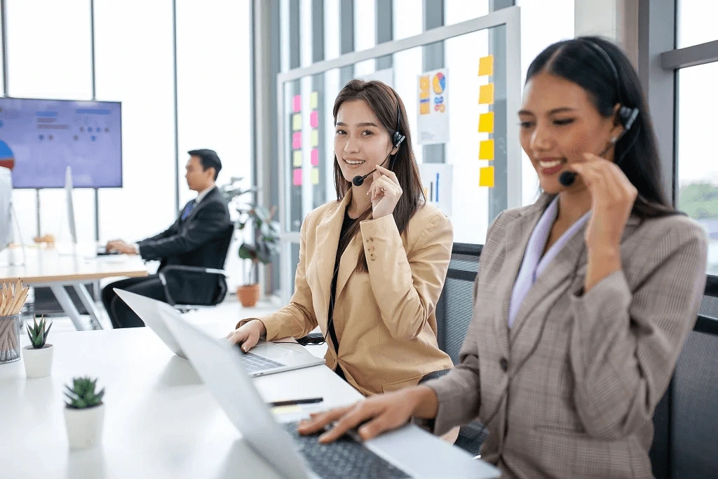 two female employees helping with transformation of the business operations