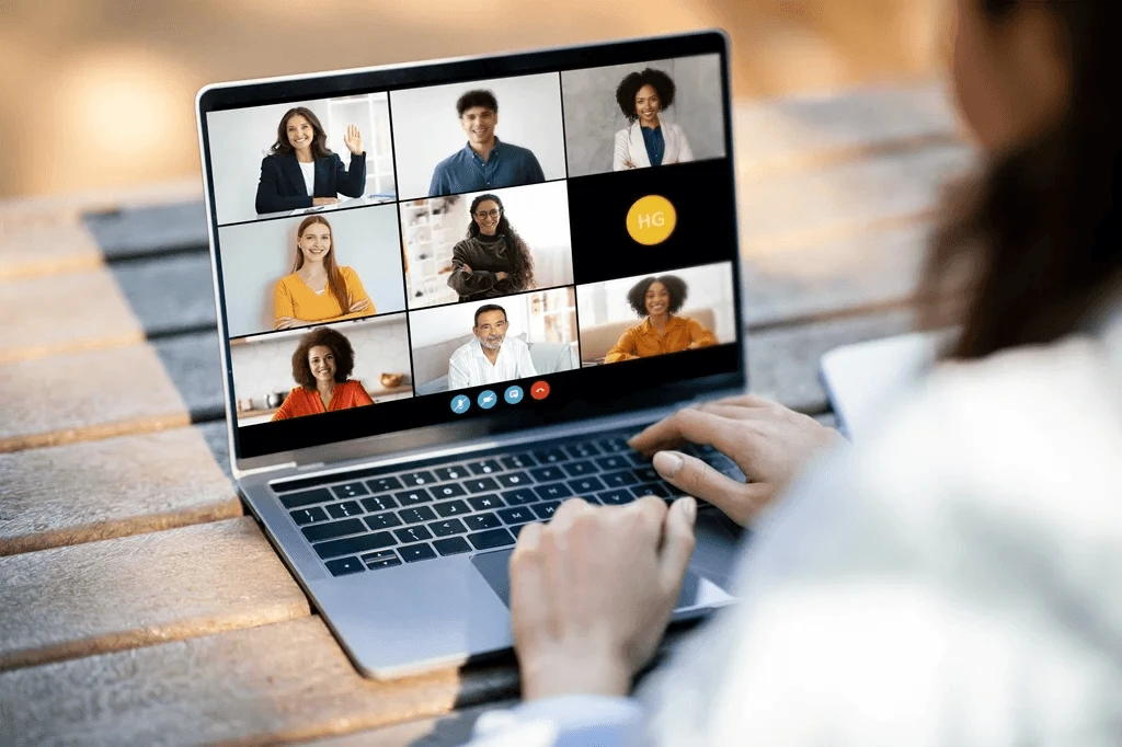 business owner holding a virtual meeting with her outsourced HR team