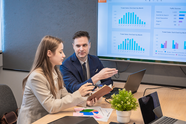 business people working and meeting in modern office