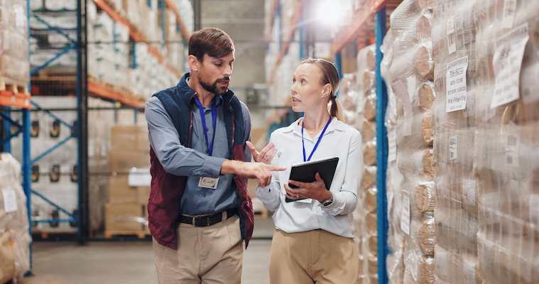 logistics distribution and team with tablet