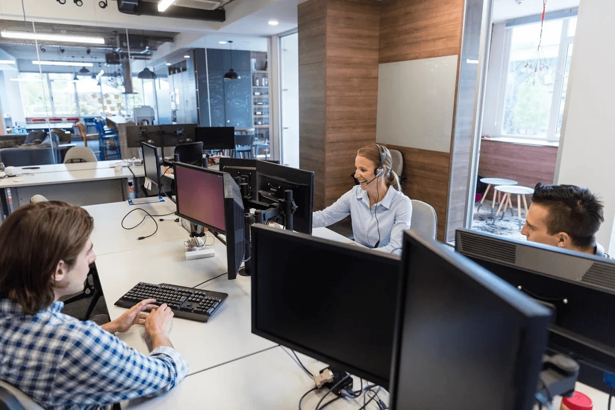 modern contact center office