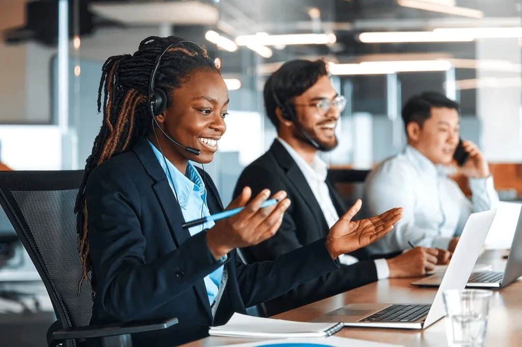 outsourcing team coordinating with a client