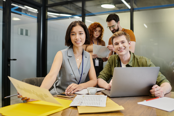 portrait of young employees