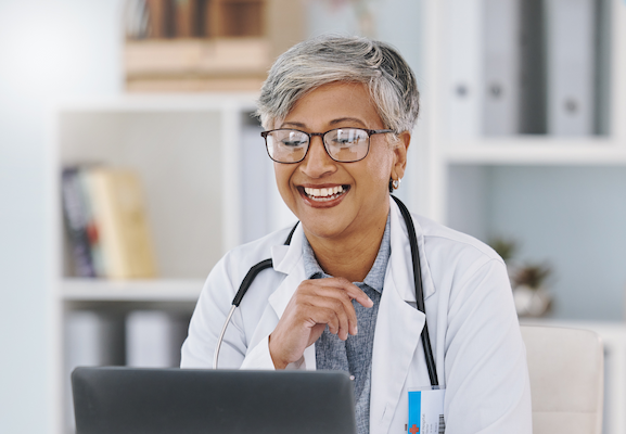 senior doctor woman with smile