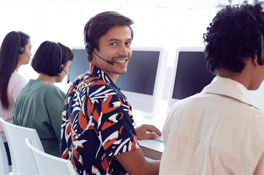 team of professional customer support agents