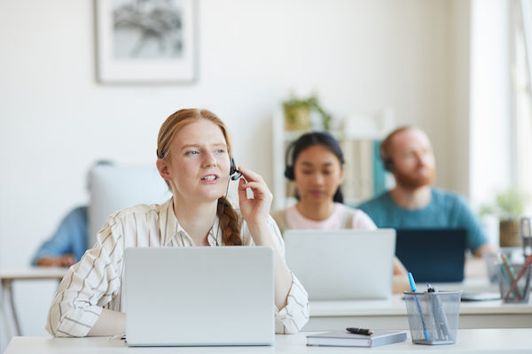 woman working in customer service