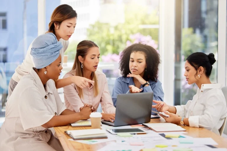 business women planning outsourcing digital marketing solutions