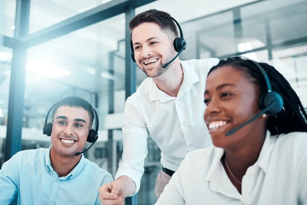 customer support agents working for an outsourcing firm