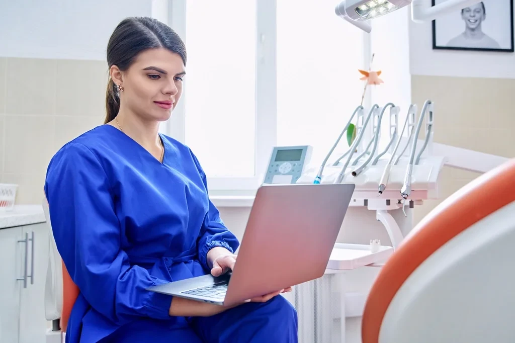 dentist researching local SEO for dentists to gain clients