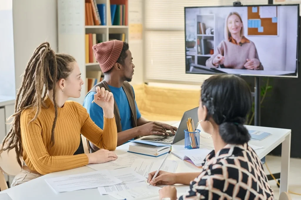 ecommerce marketing team listening to their client during a virtual meeting