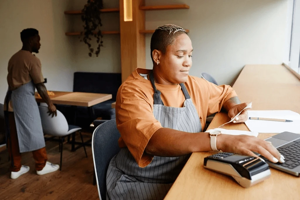 staff doing basic restaurant bookkeeping tasks