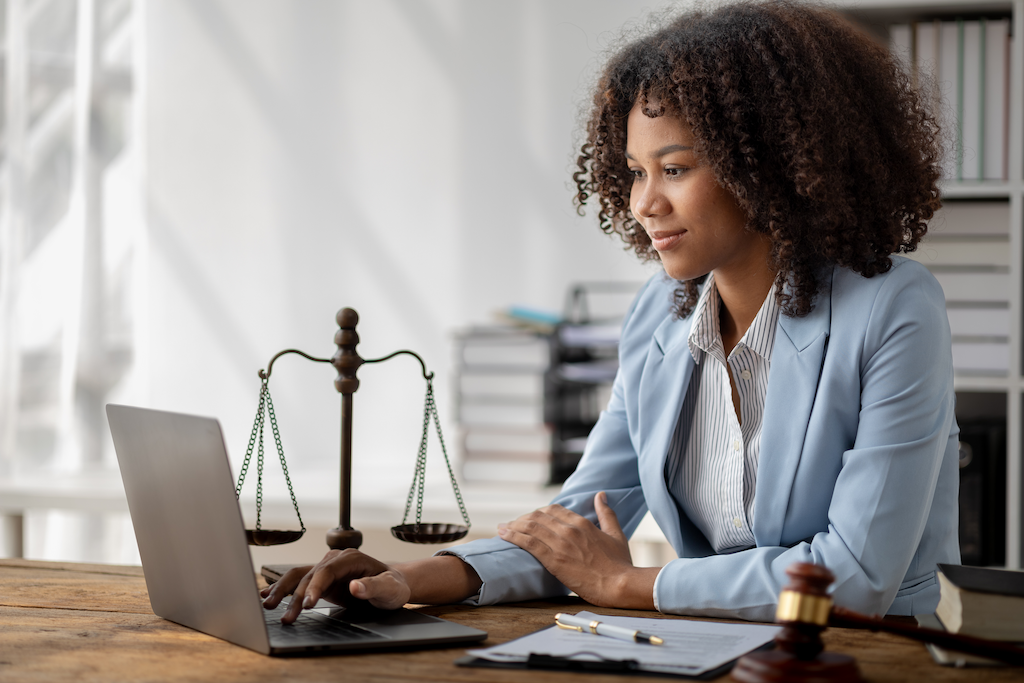 woman in the legal content writing field