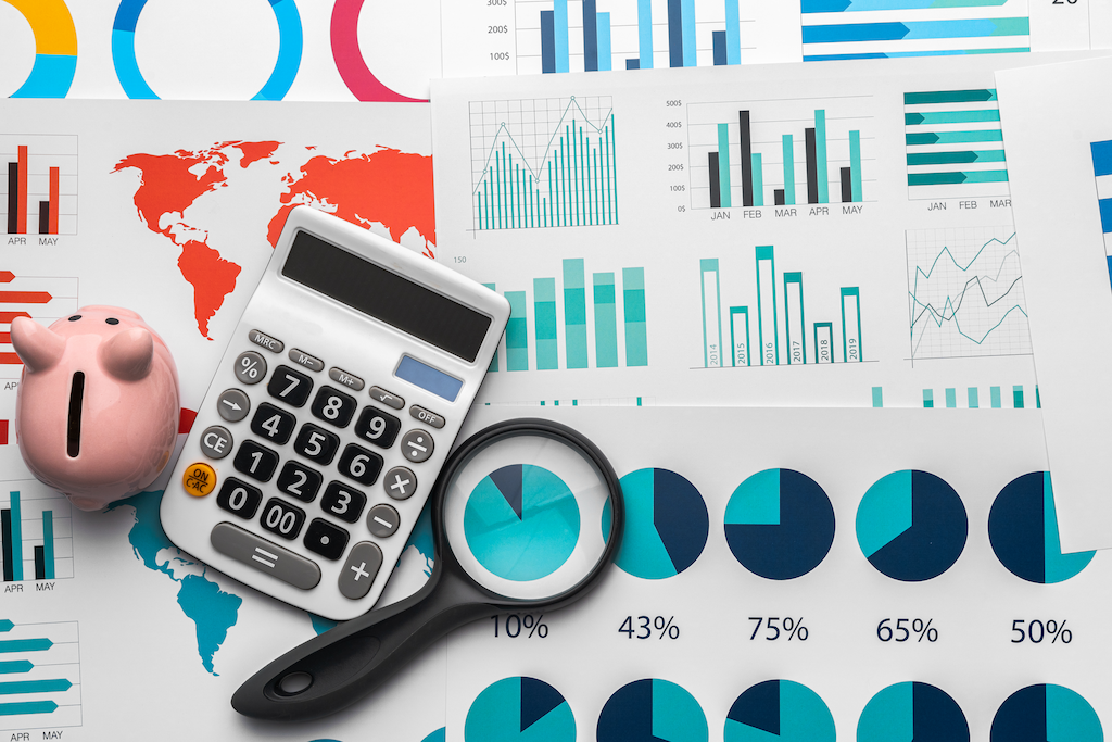 business graphs paper and calculator