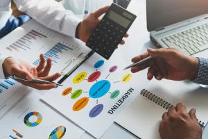 businessmen having an accounting workflow meeting