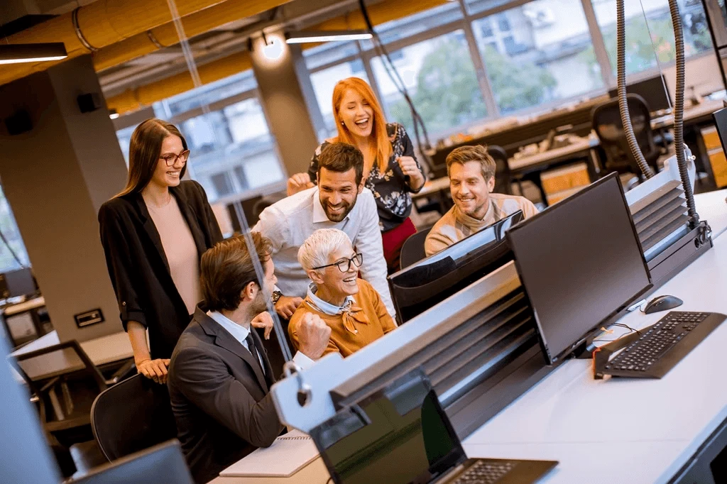 employees happy and satisfied in their workplace