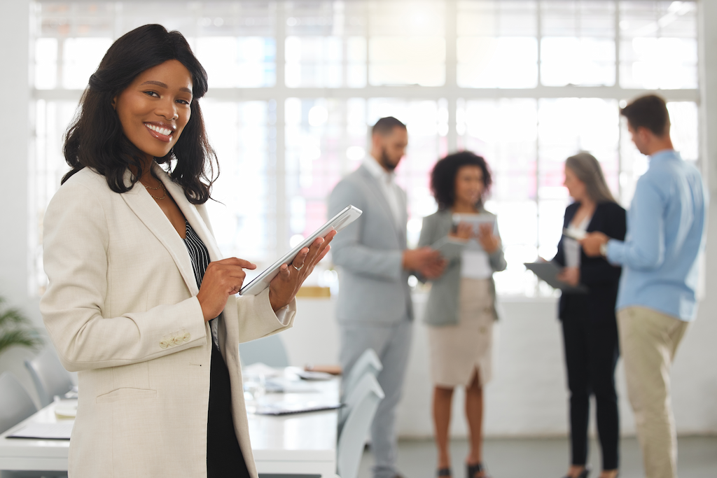 portrait of a woman in financial planning