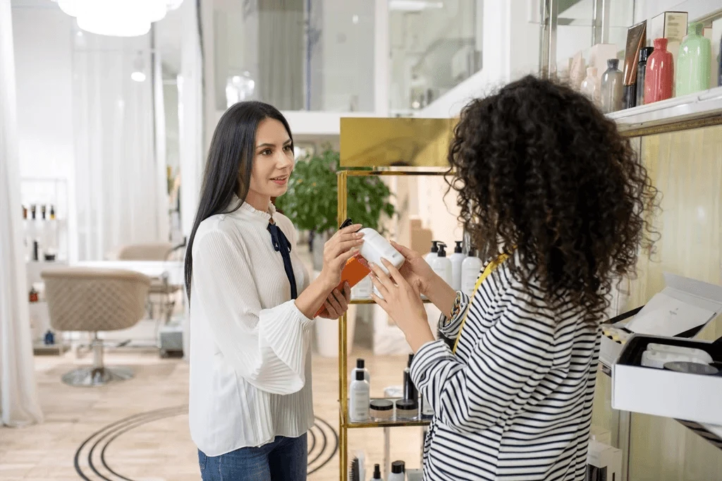 woman recommending a new product to her colleague