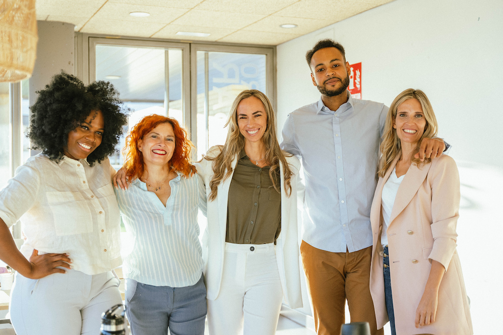 group of diverse business people in growth marketing