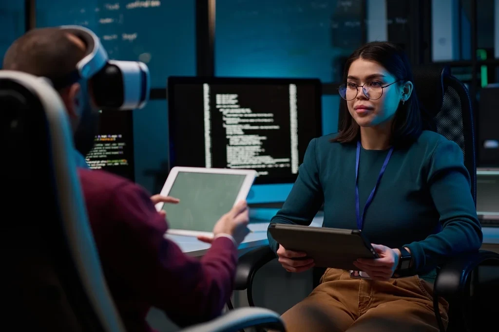 professionals exploring virtual reality technology