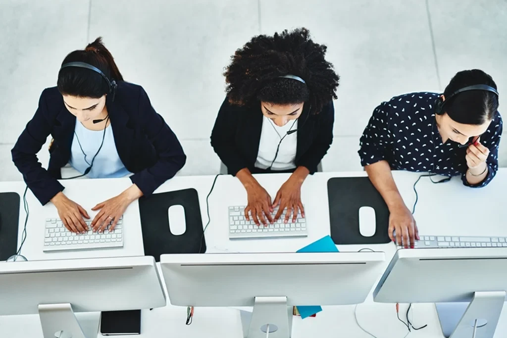 BPO team working in a modern office
