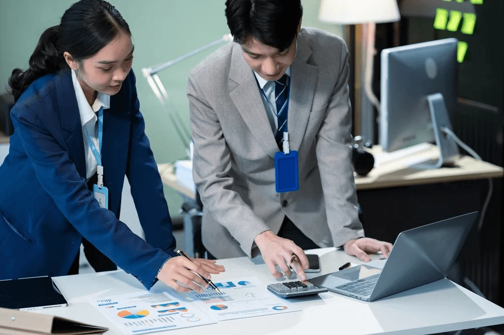 two accountants working on financial statements
