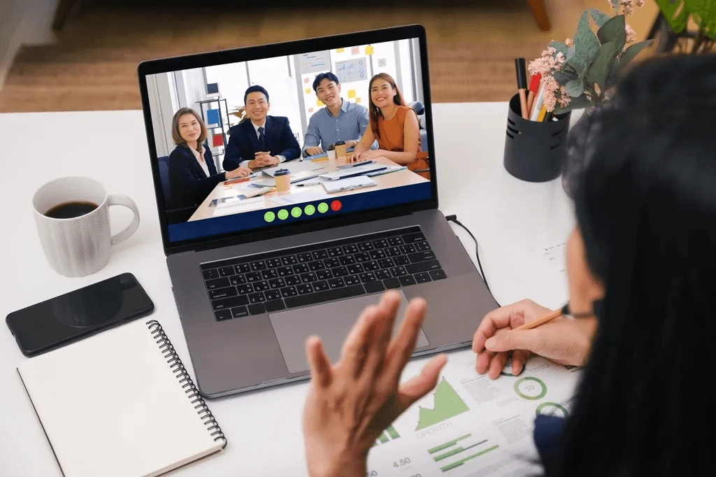 CEO having a virtual meeting with a Filipino team