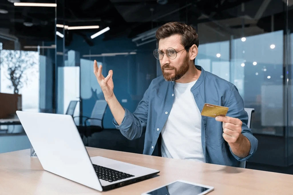 customer frustrated with the online process of a company