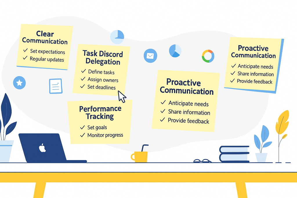 A professional setting illustrating the best practices for onboarding virtual assistants.