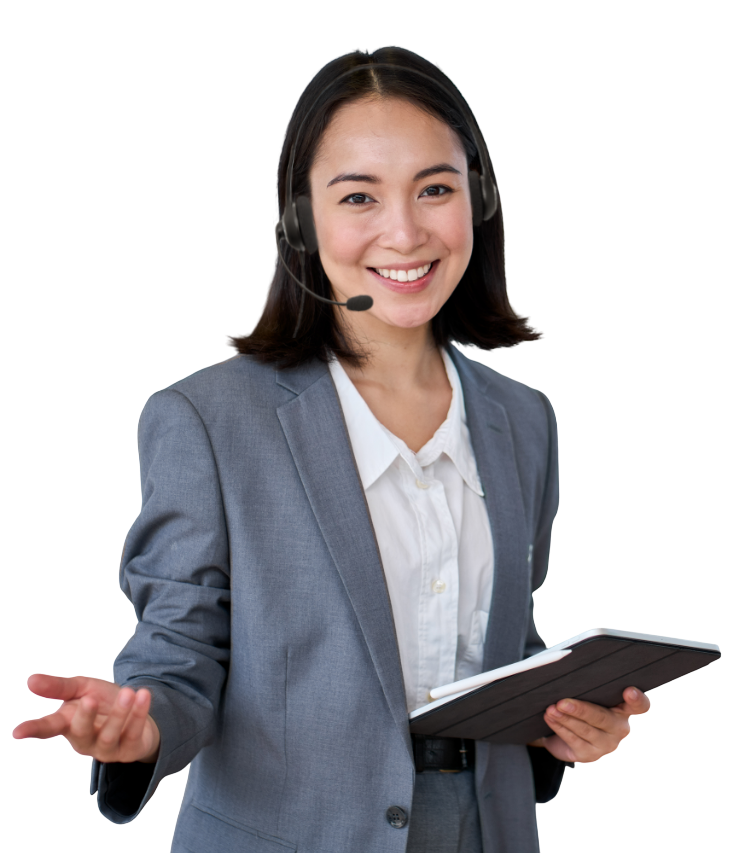 professional with headset and tablet representing outsourcing services