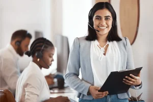 agent working for a customer experience outsourcing provider