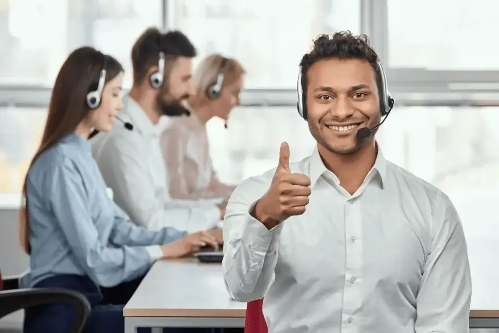 team of agents representing customer service in BPO