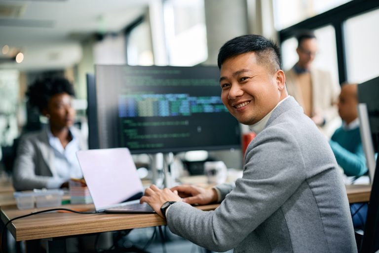 professional software developer smiling