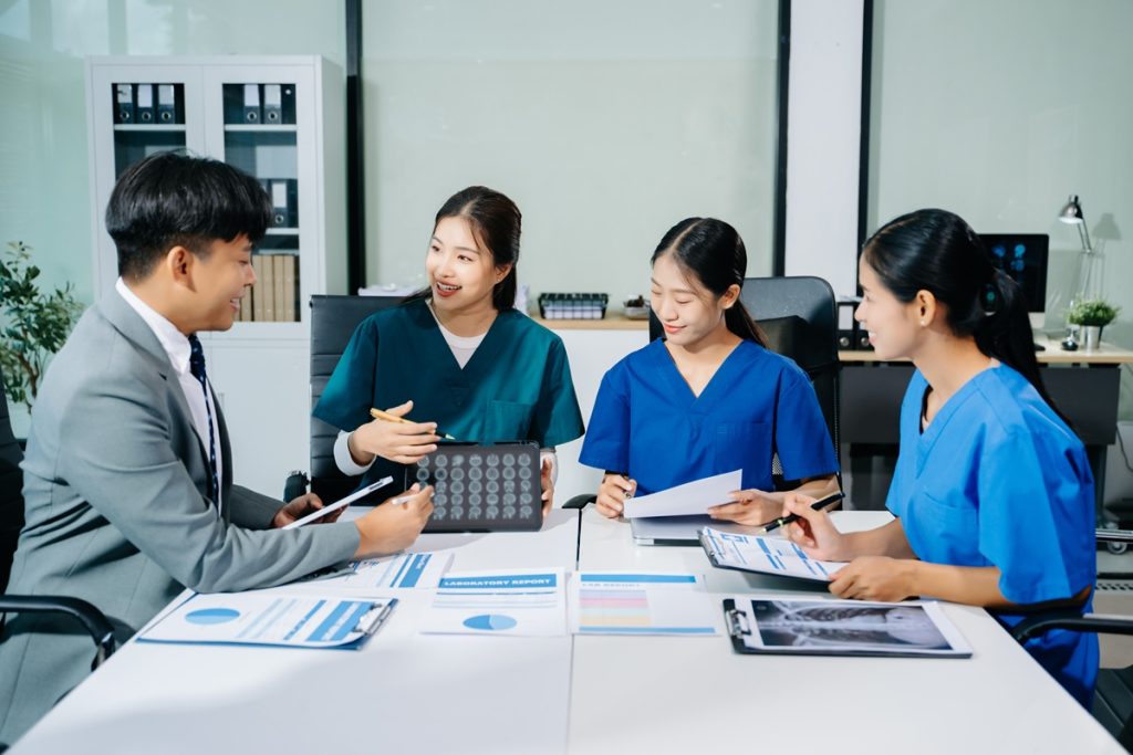 healthcare team discuss strategy