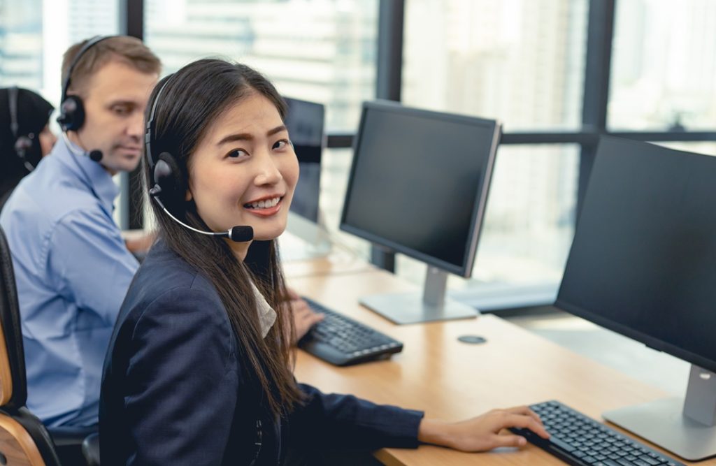 bpo staff working in the office