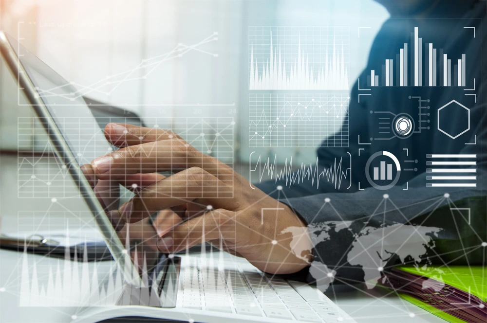 Conceptual image representing the integration of data analytics in business processes