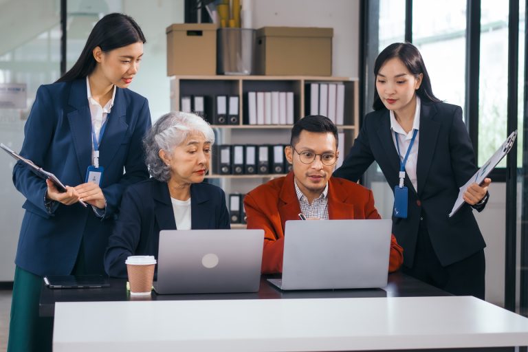 outsourcing operations team reviewing strategy