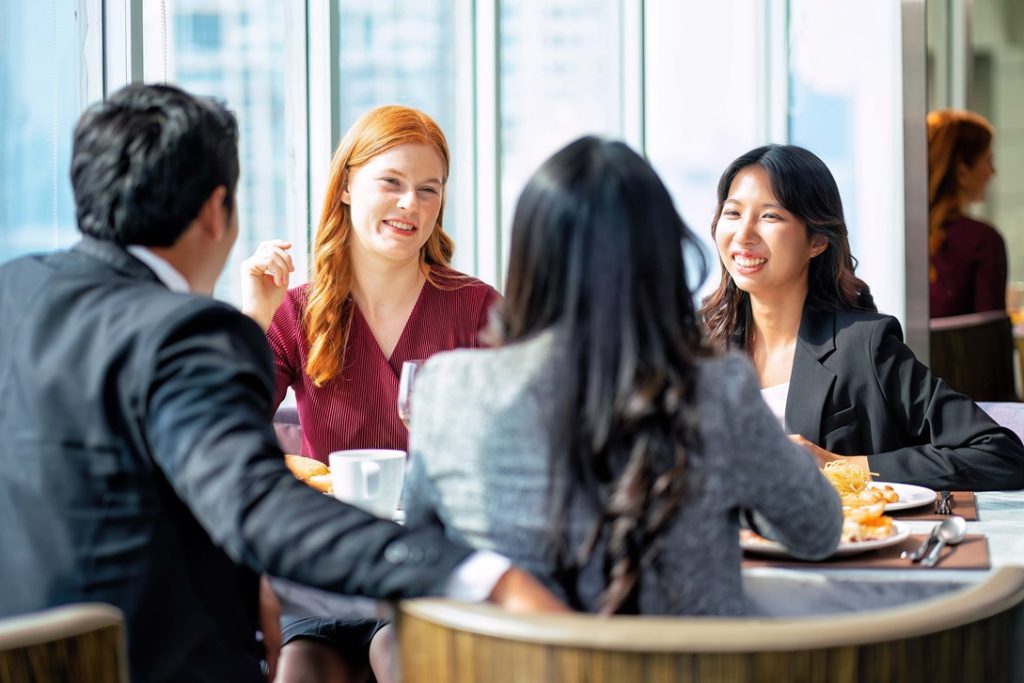 An outsource team meets the client for multi-shoring strategy